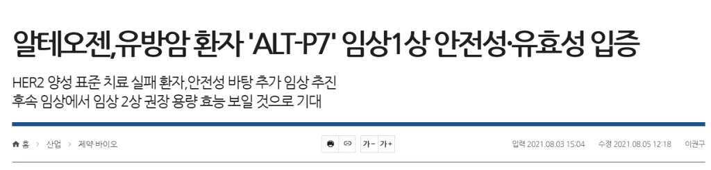 알테오젠-유방암치료제-개발